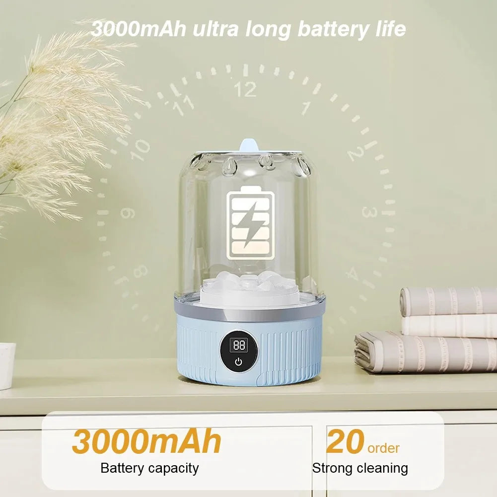 Wireless Washing Machine Portable Mini Underwear Washer Rechargeable Automatic Laundry Cup Washing Machine Travel Home Dormitory