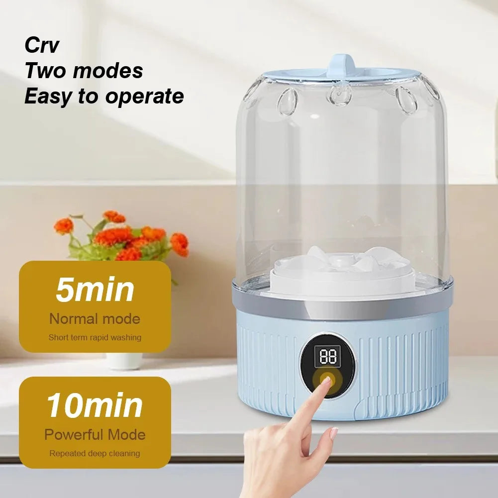 Wireless Washing Machine Portable Mini Underwear Washer Rechargeable Automatic Laundry Cup Washing Machine Travel Home Dormitory