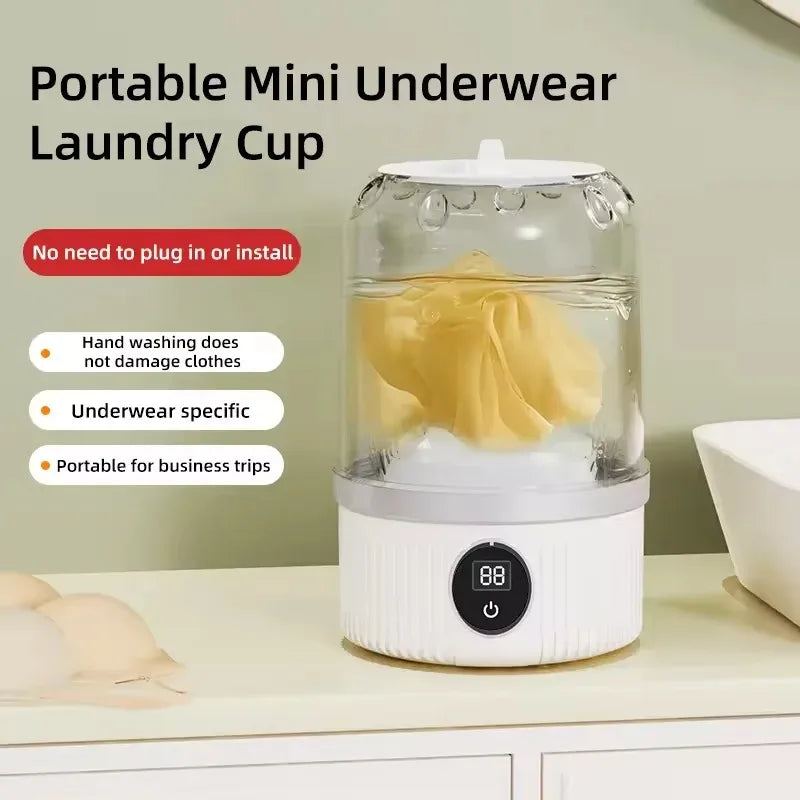 Wireless Washing Machine Portable Mini Underwear Washer Rechargeable Automatic Laundry Cup Washing Machine Travel Home Dormitory