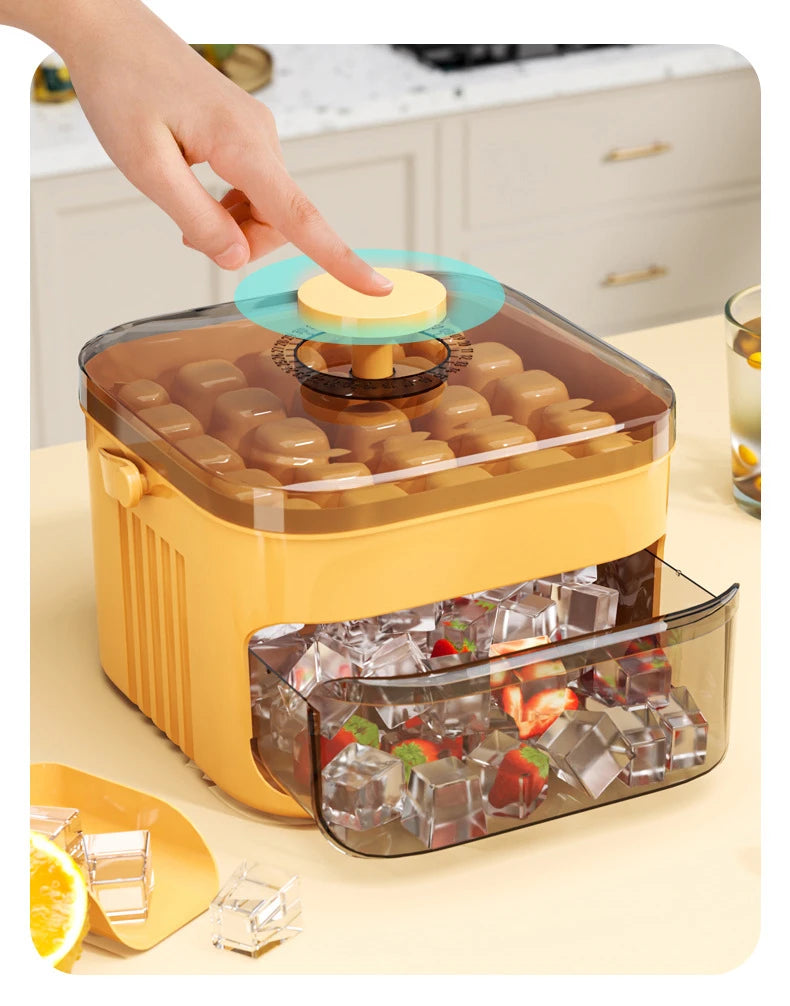 Press Ice Tray Ice Cube Mold Ice Box Ice Making Tool Large Capacity Ice Storage Ice Maker