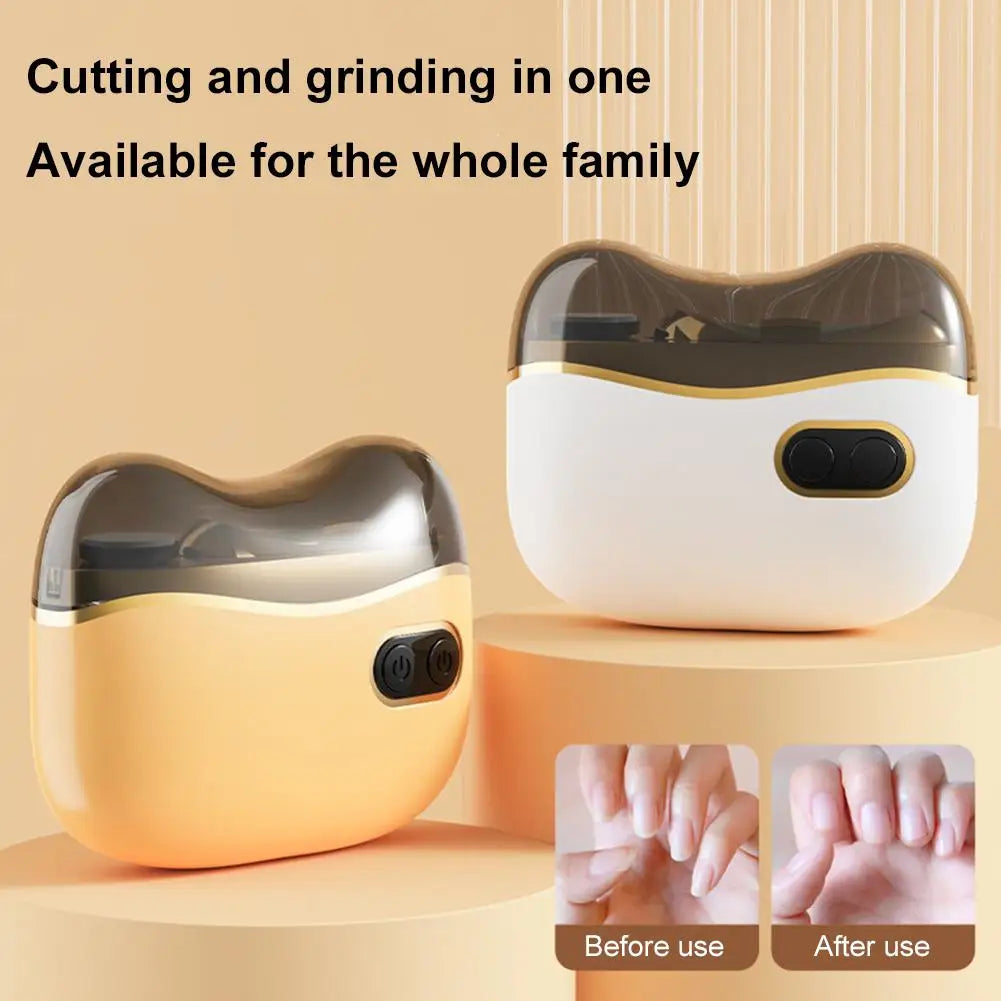 2 in 1 Electric Nail Tool,USB Charging Nail Clipper Polisher,Adult Kids Fingernail Toe Scissors,Rechargeable Nail Cutter