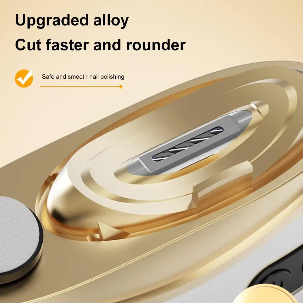 2 in 1 Electric Nail Tool,USB Charging Nail Clipper Polisher,Adult Kids Fingernail Toe Scissors,Rechargeable Nail Cutter