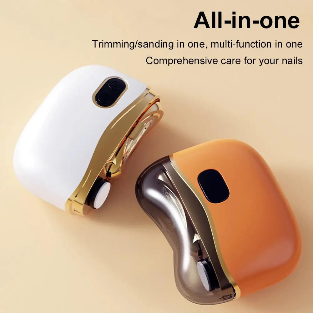 2 in 1 Electric Nail Tool,USB Charging Nail Clipper Polisher,Adult Kids Fingernail Toe Scissors,Rechargeable Nail Cutter