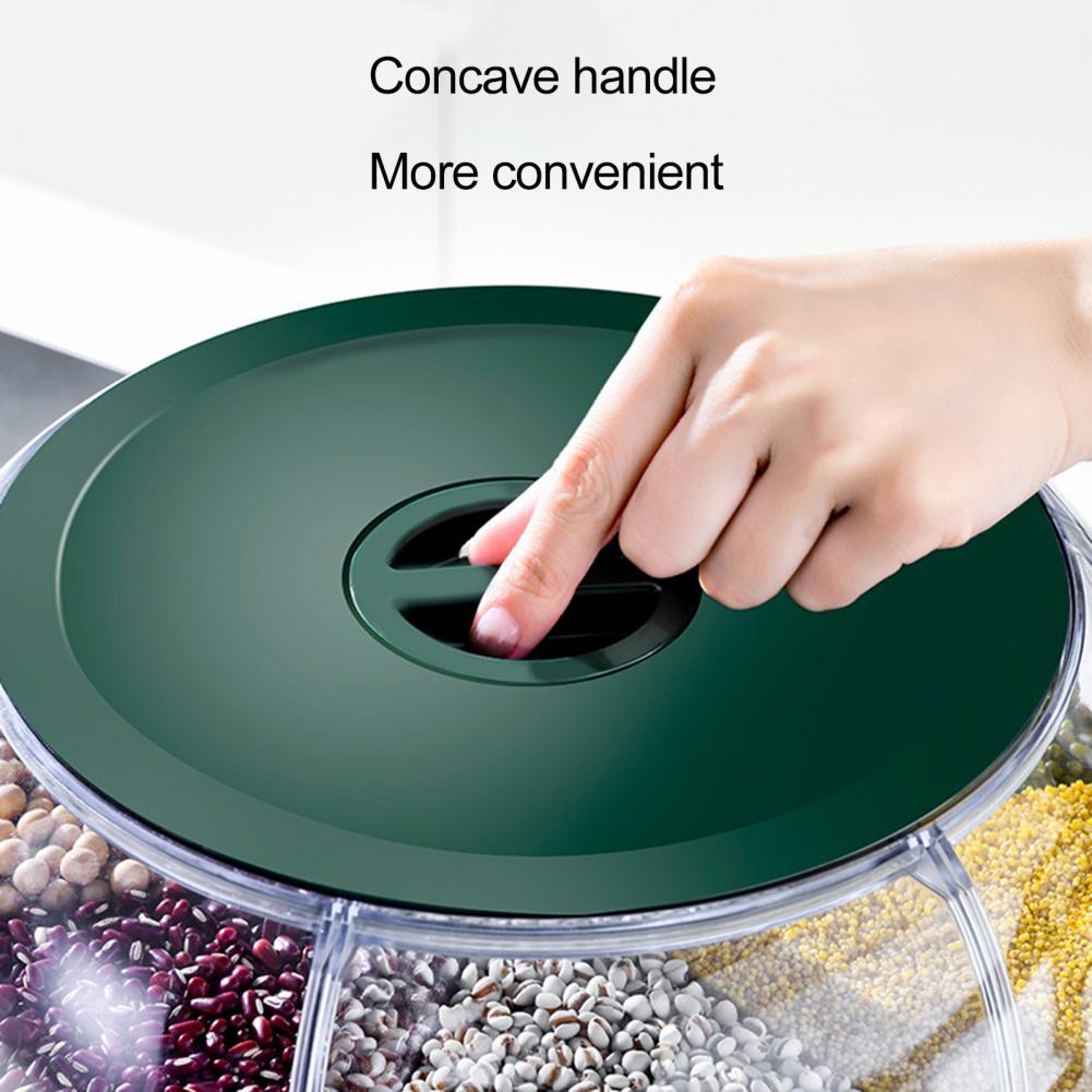 Storage Holder Large Capacity One Button Opening Rotating Good Sealing Food Grade Storage Detailed Division Design Grain Jar