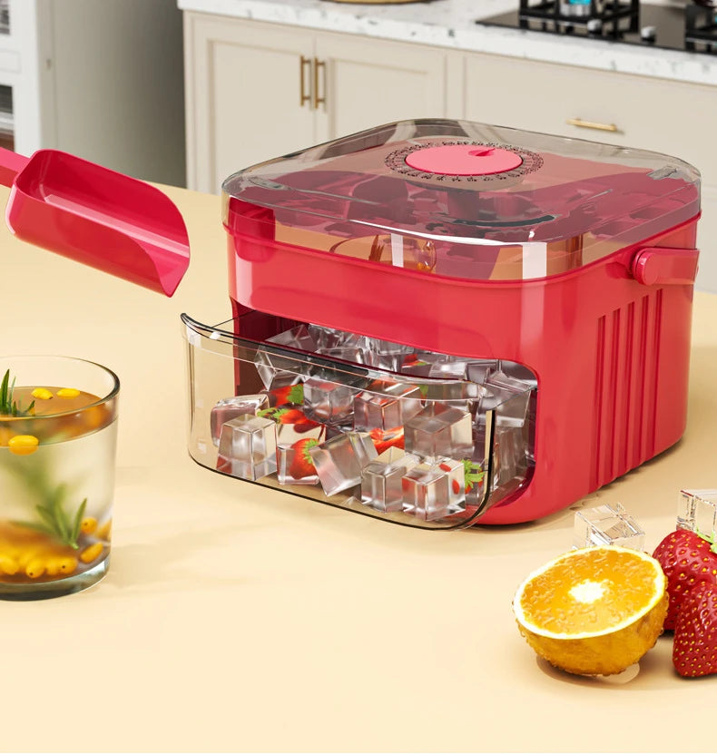 Press Ice Tray Ice Cube Mold Ice Box Ice Making Tool Large Capacity Ice Storage Ice Maker