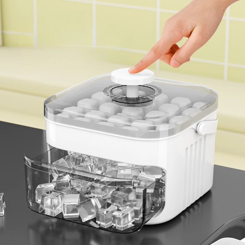 Press Ice Tray Ice Cube Mold Ice Box Ice Making Tool Large Capacity Ice Storage Ice Maker