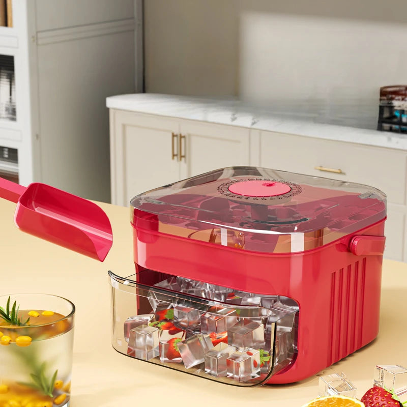 Press Ice Tray Ice Cube Mold Ice Box Ice Making Tool Large Capacity Ice Storage Ice Maker