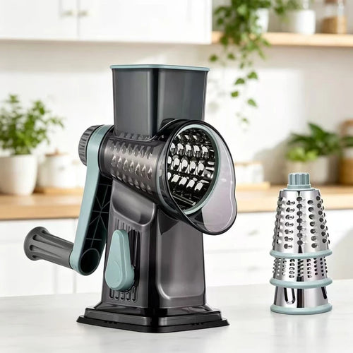 2026 3-in-1 Rotary Cheese Grater Multifunctional Manual Veg Slicer Nut Grinder Kitchen Essential Tool