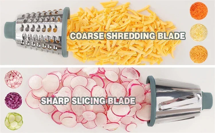 2026 3-in-1 Rotary Cheese Grater Multifunctional Manual Veg Slicer Nut Grinder Kitchen Essential Tool