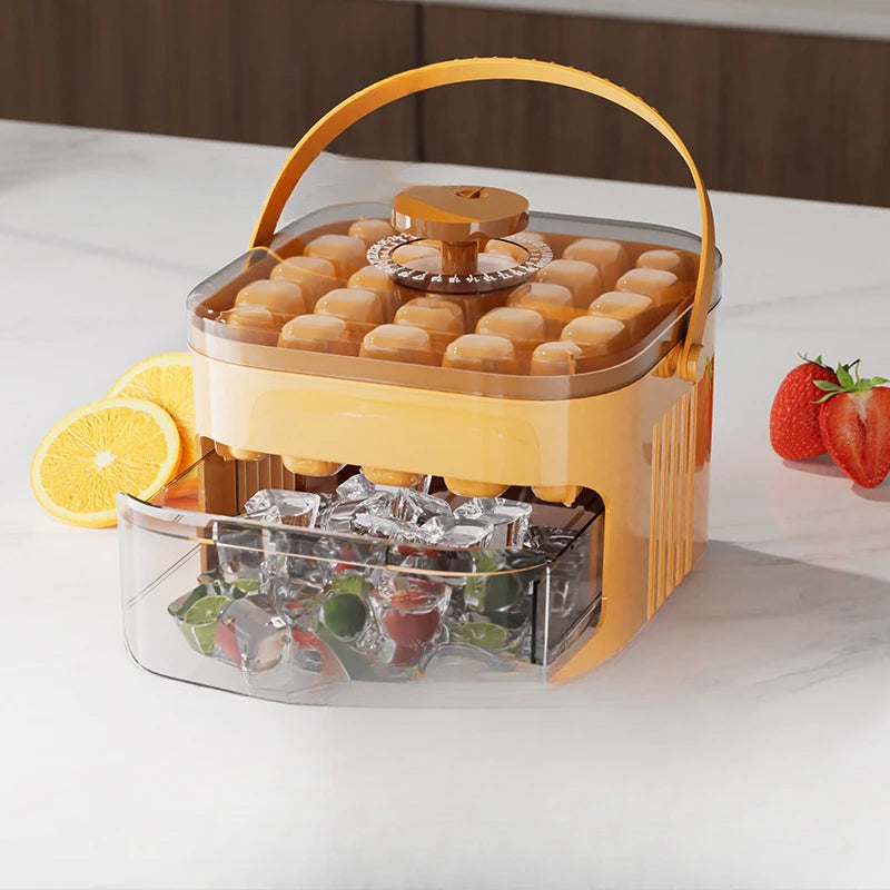 Press Ice Tray Ice Cube Mold Ice Box Ice Making Tool Large Capacity Ice Storage Ice Maker